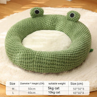 HKM-0868541 Plush Cartoon Frog Pet Nest for Small Dogs and Cats, Warm and Cozy Sleep Mat