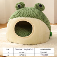 HKM-0868541 Plush Cartoon Frog Pet Nest for Small Dogs and Cats, Warm and Cozy Sleep Mat