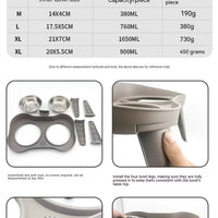 HKM-0868669 Cervical Support Leak-Proof Double Bowl for Cats and Dogs - Available in Multiple Sizes