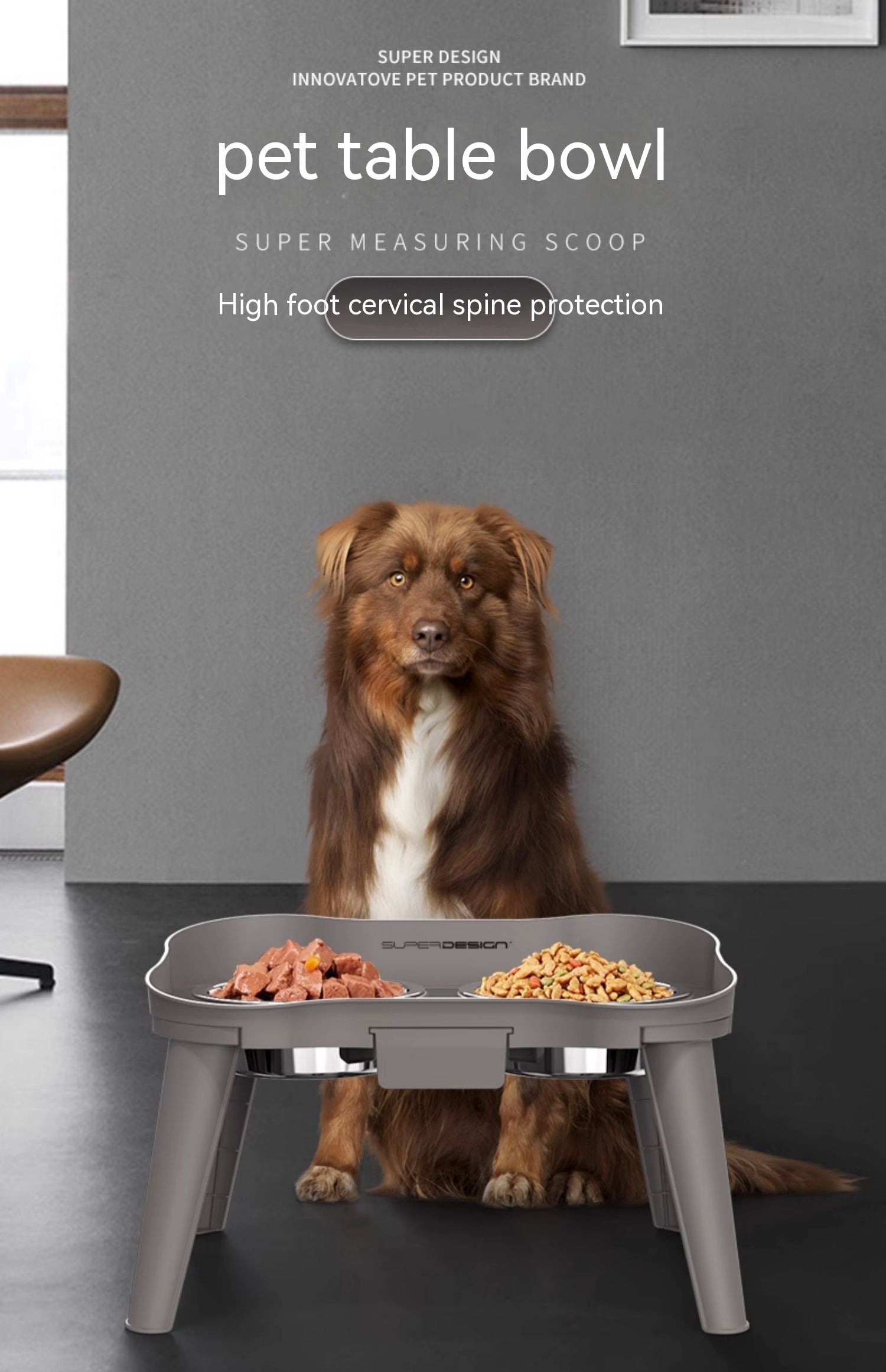 HKM-0868669 Cervical Support Leak-Proof Double Bowl for Cats and Dogs - Available in Multiple Sizes