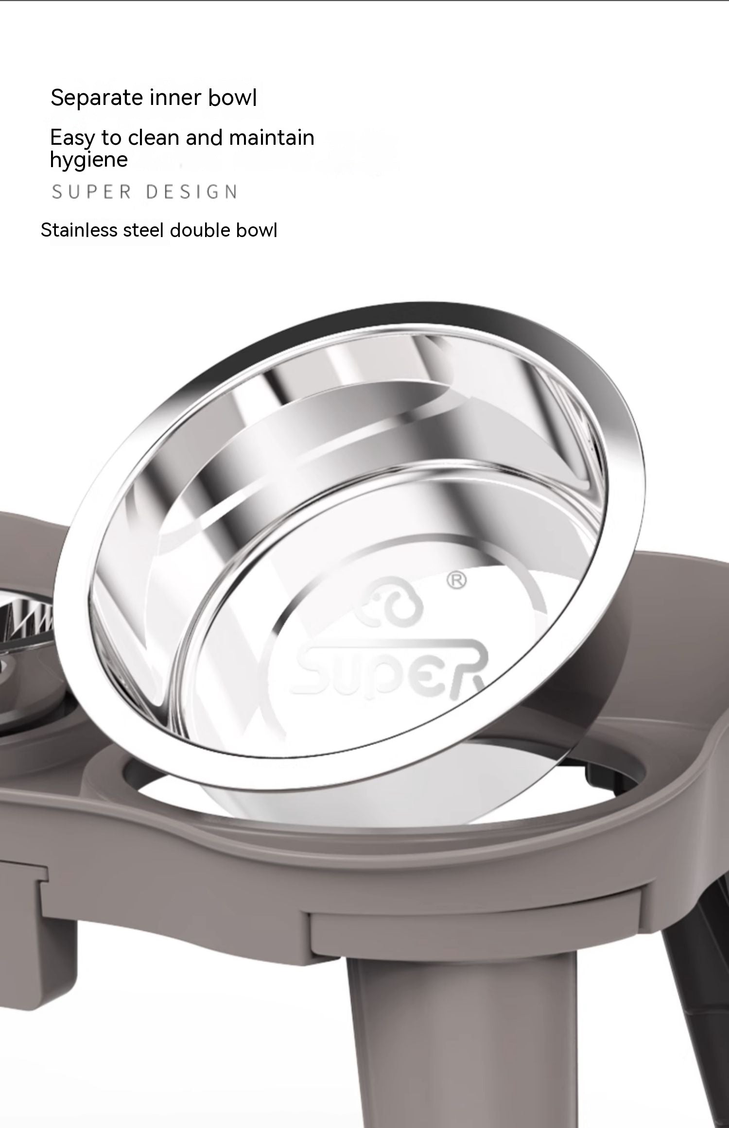 HKM-0868669 Cervical Support Leak-Proof Double Bowl for Cats and Dogs - Available in Multiple Sizes