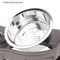 HKM-0868669 Cervical Support Leak-Proof Double Bowl for Cats and Dogs - Available in Multiple Sizes