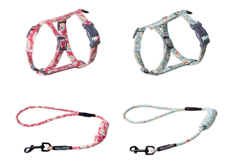HKM-0869949 Durable Nylon Cat Leash with Adjustable Neck and Chest Fit