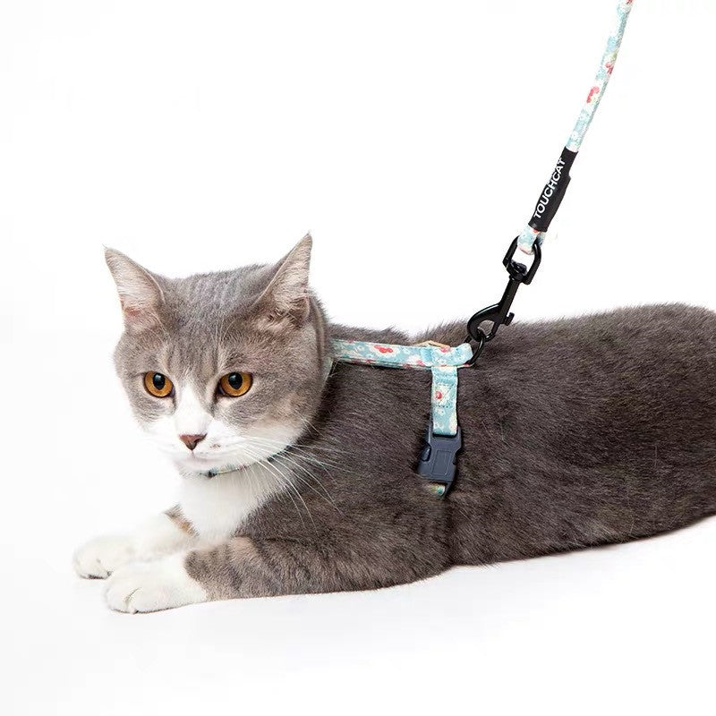 HKM-0869949 Durable Nylon Cat Leash with Adjustable Neck and Chest Fit