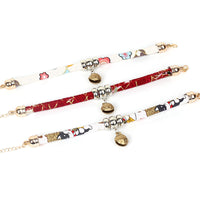 HKM-0870461 Pet Bell Dog Necklace ¨C PU Material, Adjustable Sizes XS-L, Available in White and Red
