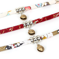 HKM-0870461 Pet Bell Dog Necklace ¨C PU Material, Adjustable Sizes XS-L, Available in White and Red