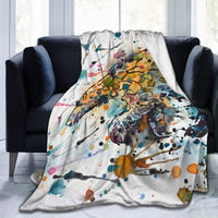 HKM-087059 Double-Sided Flannel Blanket - Cozy Polyester Sofa Throw in Multiple Sizes