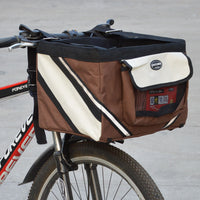 HKM-0870717 Pet Bicycle Carrier Bag for Small Dogs and Cats - Removable Front Basket with Safety Hook, Reflective Strips, and Mesh Pockets