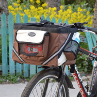 HKM-0870717 Pet Bicycle Carrier Bag for Small Dogs and Cats - Removable Front Basket with Safety Hook, Reflective Strips, and Mesh Pockets