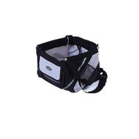 HKM-0870717 Pet Bicycle Carrier Bag for Small Dogs and Cats - Removable Front Basket with Safety Hook, Reflective Strips, and Mesh Pockets