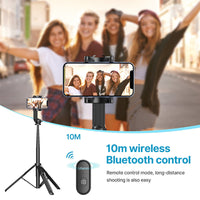 HKM-087123 10M Wireless Selfie Stick Tripod with Bluetooth Remote Control for Smartphones