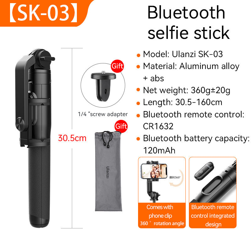 HKM-087123 10M Wireless Selfie Stick Tripod with Bluetooth Remote Control for Smartphones