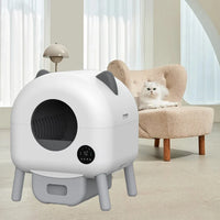 HKM-087187 Smart Self-Cleaning Cat Litter Box with WiFi Odor Control - 76L Capacity, Round Design