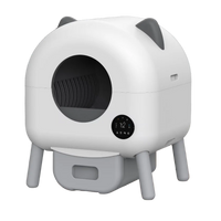 HKM-087187 Smart Self-Cleaning Cat Litter Box with WiFi Odor Control - 76L Capacity, Round Design