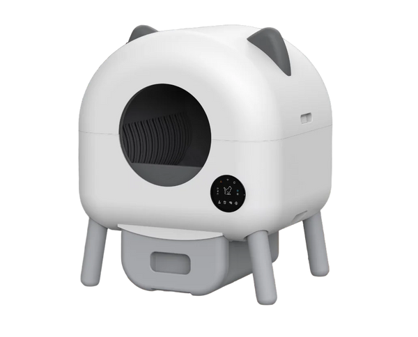 HKM-087187 Smart Self-Cleaning Cat Litter Box with WiFi Odor Control - 76L Capacity, Round Design