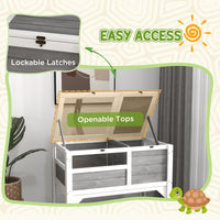 HKM-0872125 Light Gray Tortoise Habitat with Storage Shelf and Weather Protection for Indoor Use