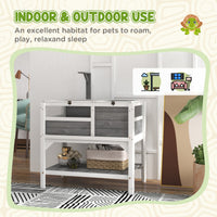 HKM-0872125 Light Gray Tortoise Habitat with Storage Shelf and Weather Protection for Indoor Use