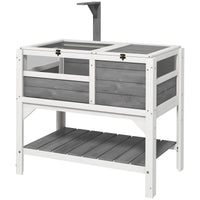 HKM-0872125 Light Gray Tortoise Habitat with Storage Shelf and Weather Protection for Indoor Use