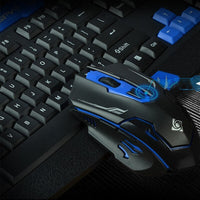 HKM-087379 Wireless Ergonomic Gaming Keyboard and Mouse Set - Waterproof, Optical, USB Connection for PC and Laptop