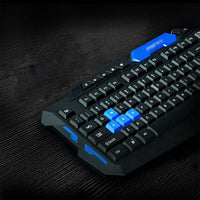HKM-087379 Wireless Ergonomic Gaming Keyboard and Mouse Set - Waterproof, Optical, USB Connection for PC and Laptop