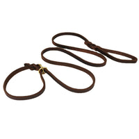 HKM-0874045 Leather Handheld Training Leash for Pets - Dark Brown and Black Options