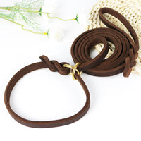 HKM-0874045 Leather Handheld Training Leash for Pets - Dark Brown and Black Options