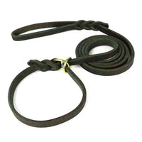 HKM-0874045 Leather Handheld Training Leash for Pets - Dark Brown and Black Options