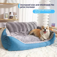 HKM-0874301 Cozy Flannel Pet Sofa Kennel with Removable Washable Cover for All Seasons