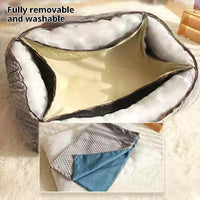 HKM-0874301 Cozy Flannel Pet Sofa Kennel with Removable Washable Cover for All Seasons