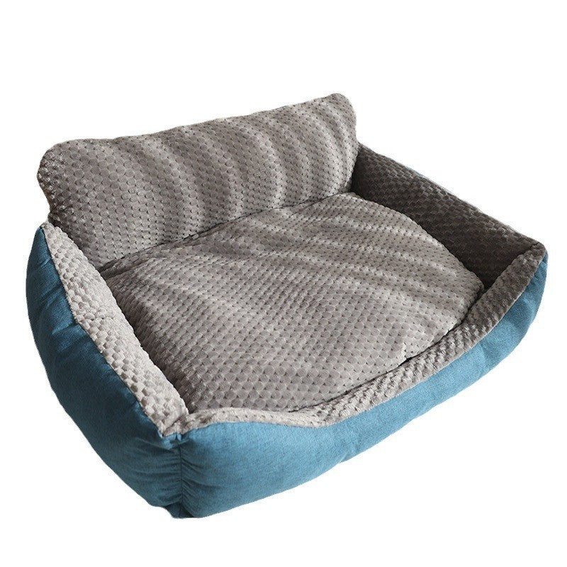 HKM-0874301 Cozy Flannel Pet Sofa Kennel with Removable Washable Cover for All Seasons