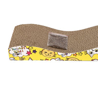 HKM-0874429 Wave-Shaped Corrugated Paper Cat Scratcher - Earthy Brown, 45x12.5x5cm