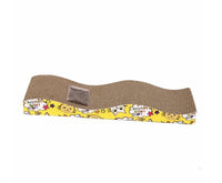 HKM-0874429 Wave-Shaped Corrugated Paper Cat Scratcher - Earthy Brown, 45x12.5x5cm