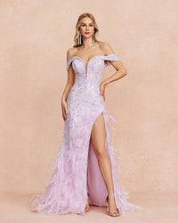 HKM-087443 Elegant Purple Evening Gown for Women, Style EZ25086