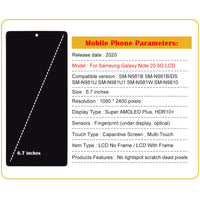 HKM-087443 Integrated LCD Display for Note20 5G - 1080x2400 Resolution, Capacitive Touch Screen
