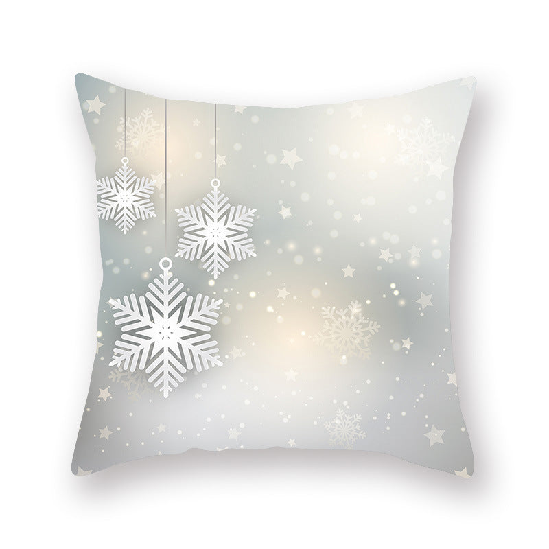 HKM-087443 Nordic Christmas-Themed 45x45cm Polyester Throw Pillow Cover