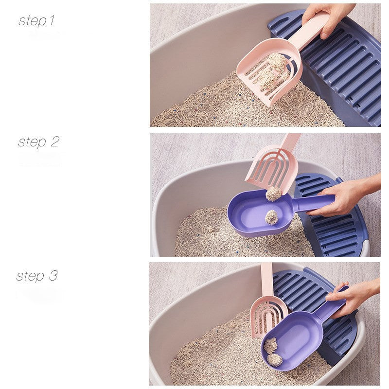 HKM-0875837 Self-Cleaning Cat Litter Shovel - Durable Lightweight ABS Scoop for All Cat Breeds