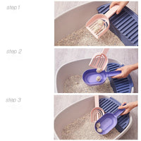 HKM-0875837 Self-Cleaning Cat Litter Shovel - Durable Lightweight ABS Scoop for All Cat Breeds