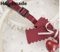 HKM-0876477 Sweet Bow Tie Collars for Cats and Dogs with Bell or Pearl Style Options