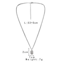 HKM-0876861 Trendy Minimalist Alloy Square Pendant Necklace for Women with Snake Chain