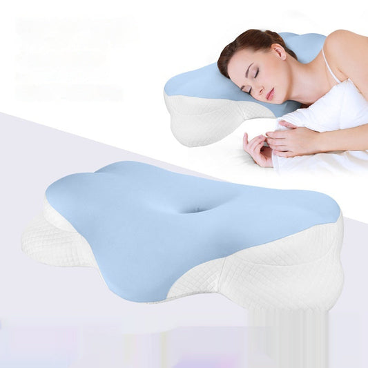 HKM-087699 Slow Rebound Cloud Memory Foam Pillow - Light Blue and Lavender Purple, 64x35x13cm