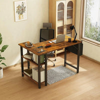HKM-087763 Adjustable Gaming Computer Desk with Monitor Stand and Storage Solutions