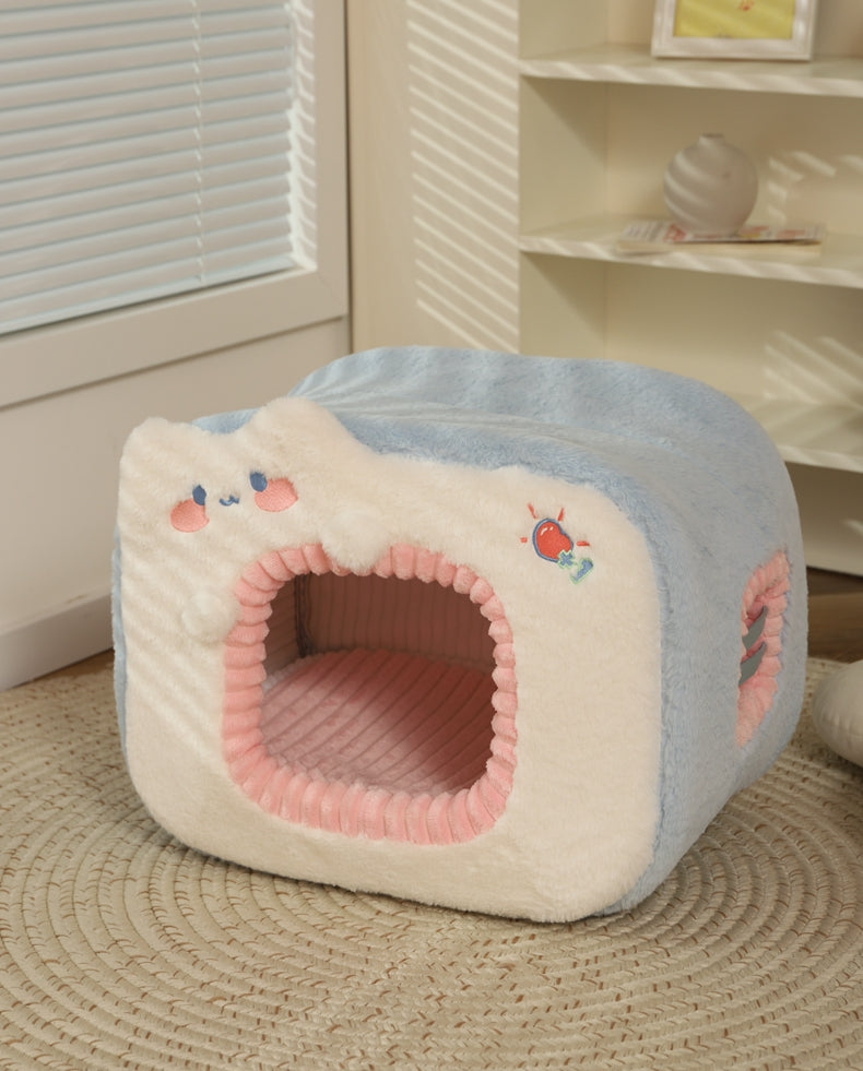 HKM-0878269 Cozy Polyester Sponge Cat Nest for Comfort and Warmth