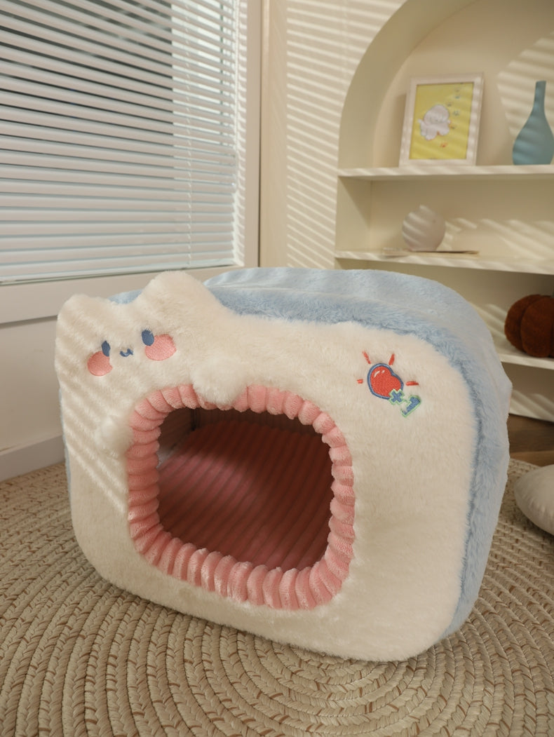 HKM-0878269 Cozy Polyester Sponge Cat Nest for Comfort and Warmth