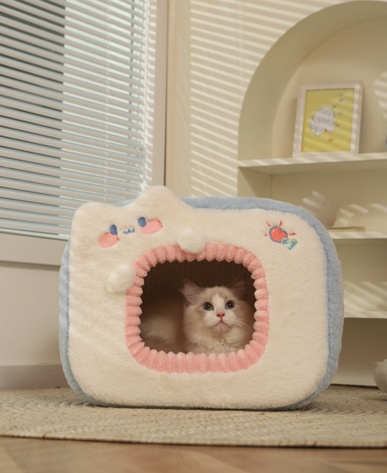 HKM-0878269 Cozy Polyester Sponge Cat Nest for Comfort and Warmth