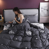 HKM-087891 Cotton Cartoon Quilt Cover Set for Dormitory - Single to King Sizes Available