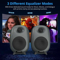HKM-087891 Two-Way Active Hi-Fi Bookshelf Speakers for Home Audio and Gaming