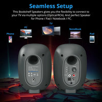 HKM-087891 Two-Way Active Hi-Fi Bookshelf Speakers for Home Audio and Gaming