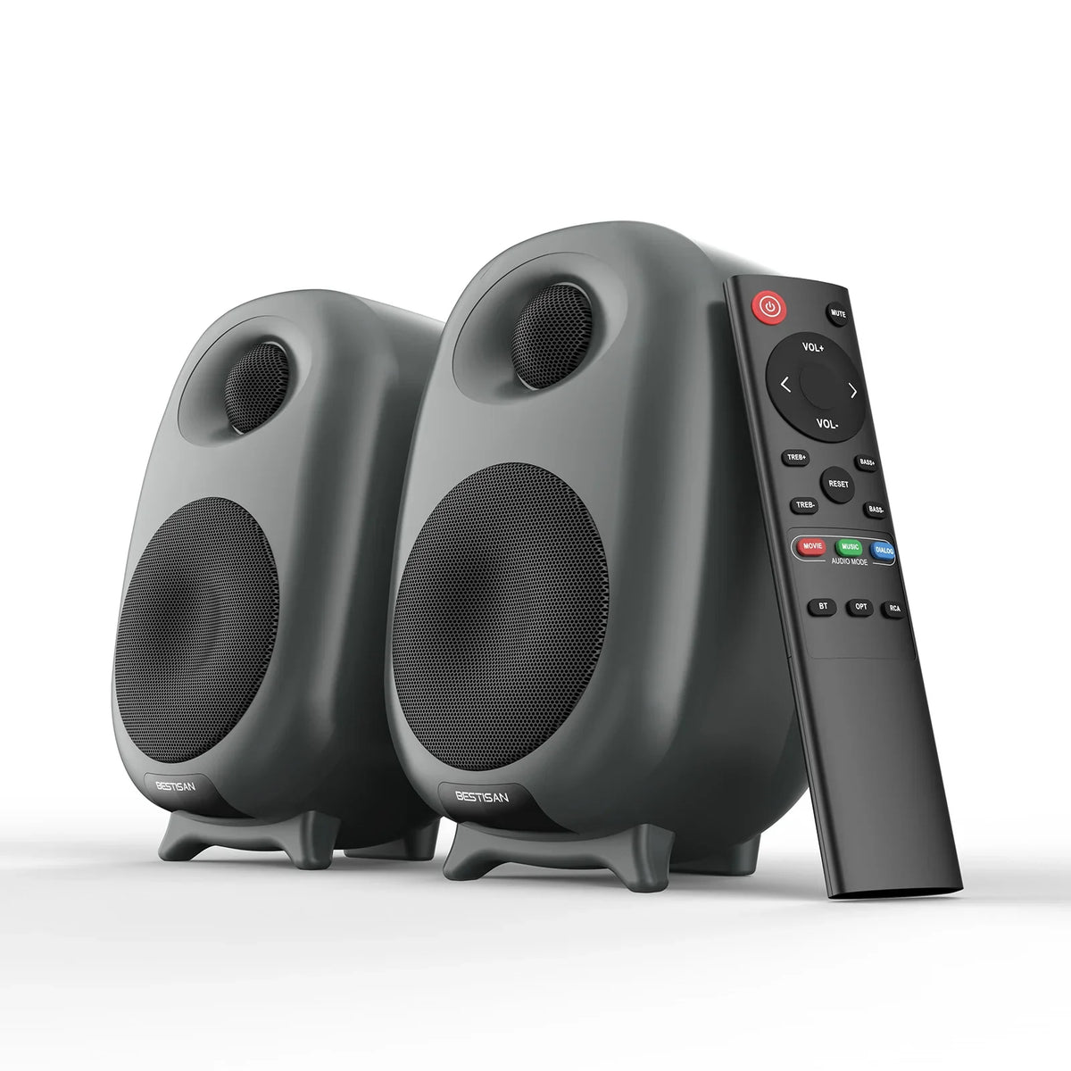 HKM-087891 Two-Way Active Hi-Fi Bookshelf Speakers for Home Audio and Gaming