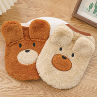 HKM-0879805 Fleece-Lined Dog Coat with Bear Ears - Warm Pet Clothing in Cream