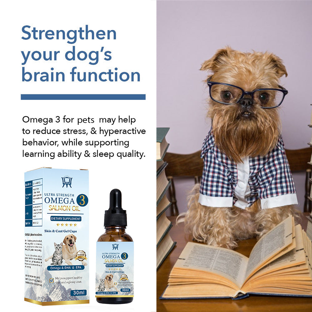 HKM-0880061 Salmon Oil for Pets - 30ml or 60ml Bottle for Coat and Joint Health